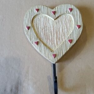 Primitive Heart  Carved resin hanger 4.25 X 6.5
